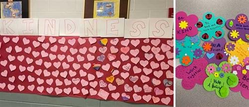 Kindness banner and flowers for nursing home